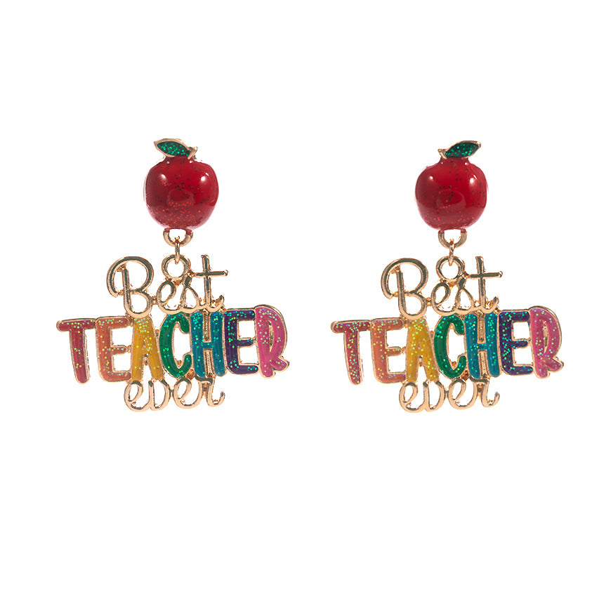 Applesolutely Best Teacher Ever Earrings