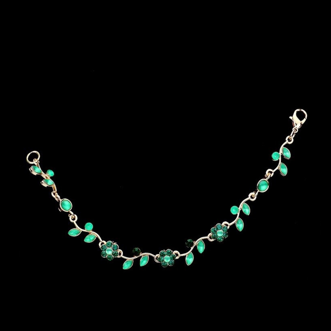 Floral Rhinestone Bracelet