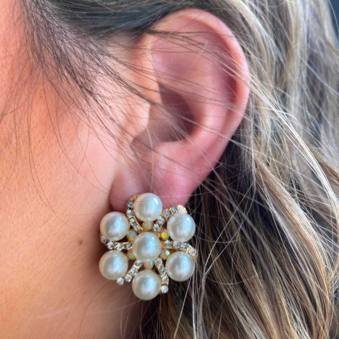 Pearl Floral Studs