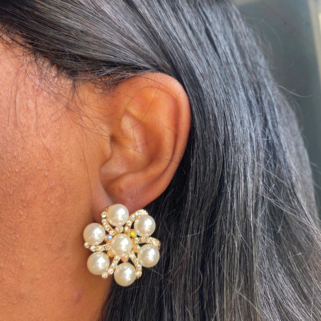 Pearl Floral Studs