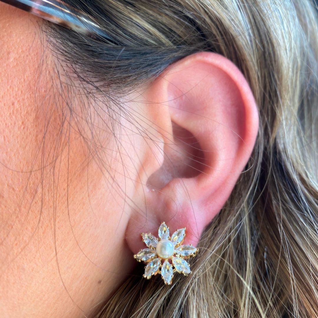 Pearl Flower Earrings