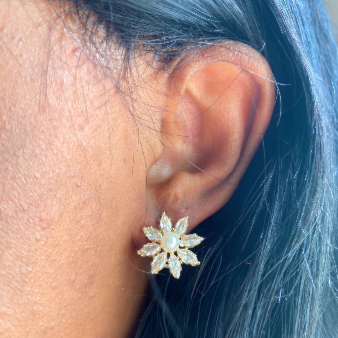 Pearl Flower Earrings