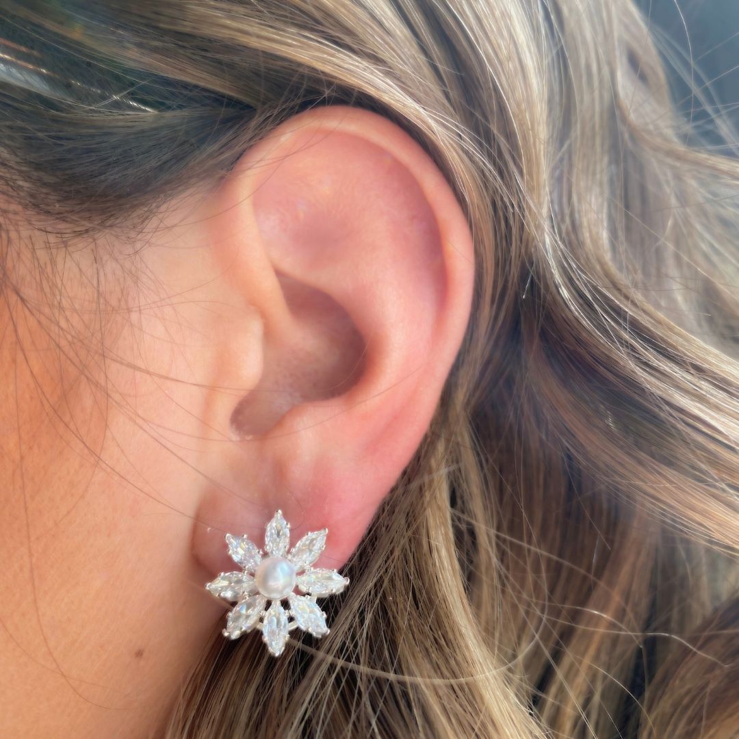 Pearl Flower Earrings