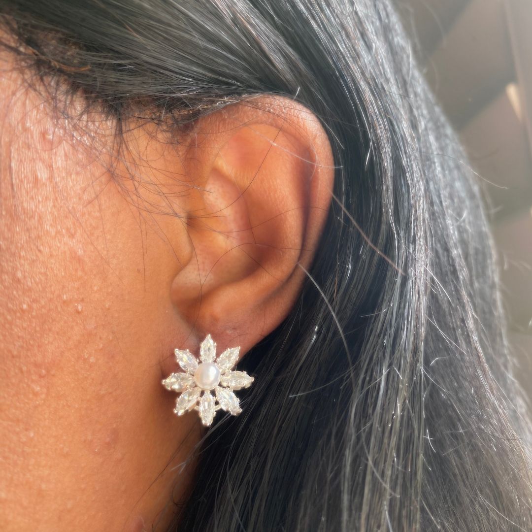 Pearl Flower Earrings