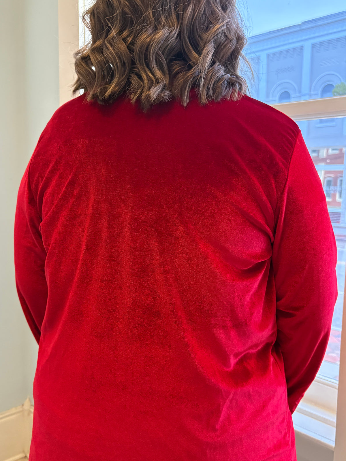 Velvet Open Front Cardigan