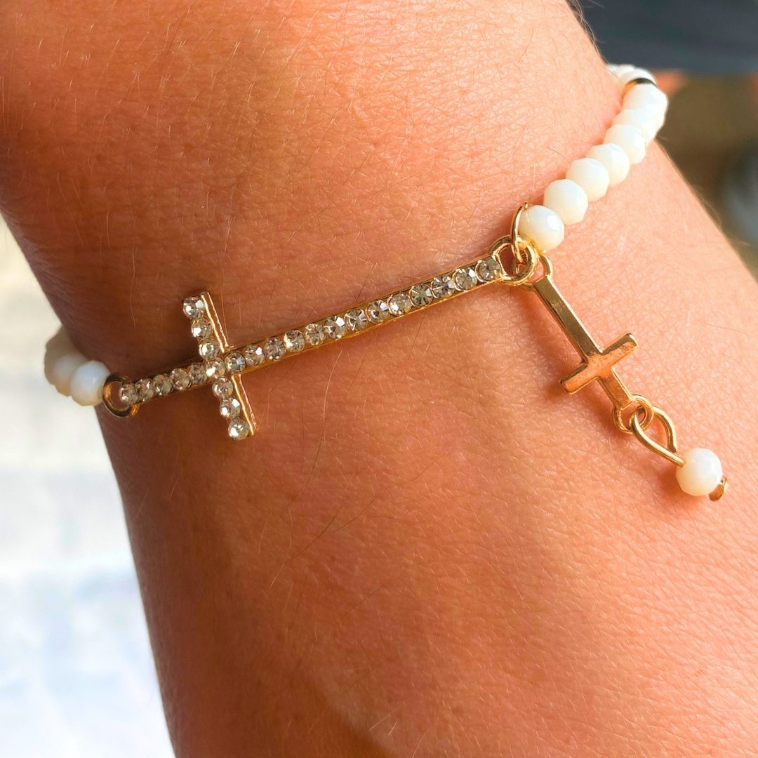 Cross Beaded Bracelet