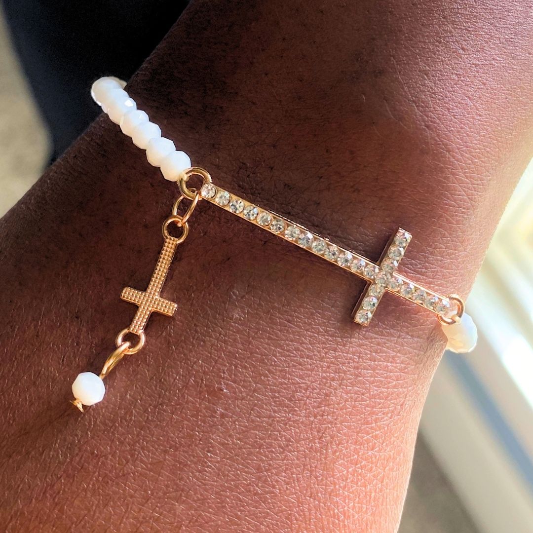 Cross Beaded Bracelet
