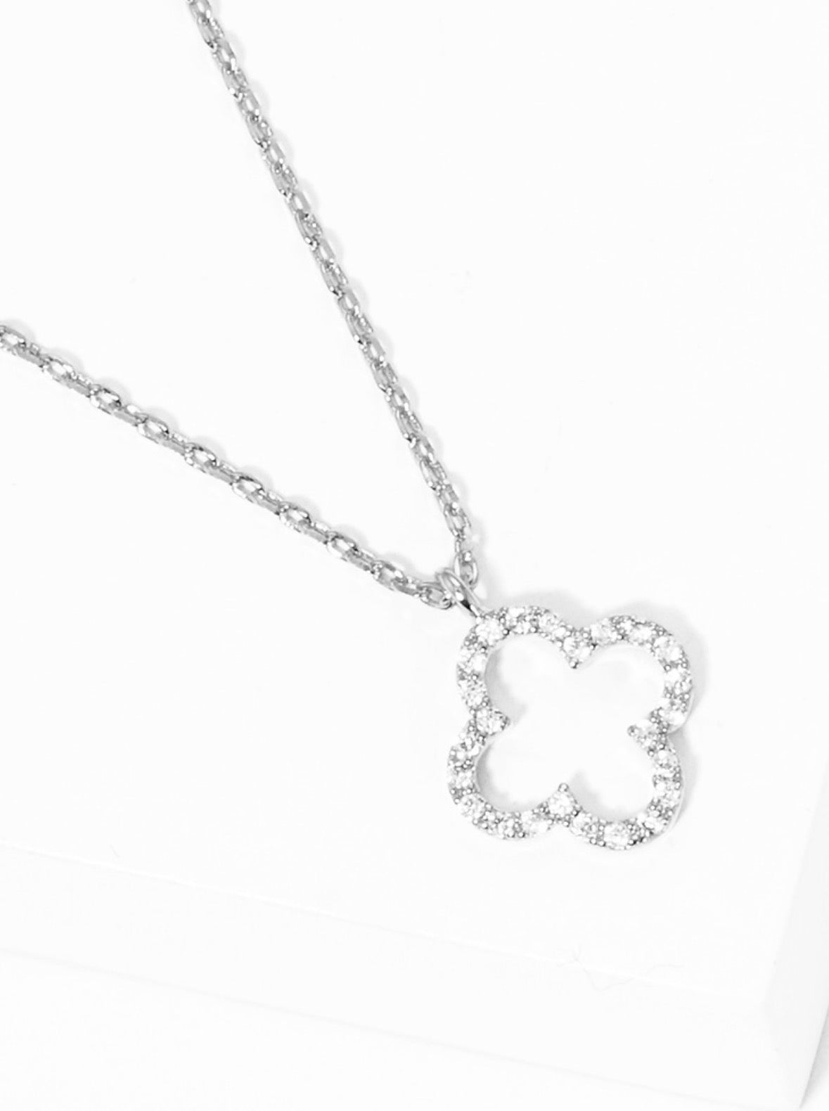 Gold Dipped Quatrefoil Pendant Necklace