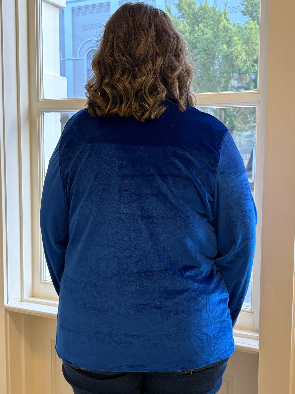 Velvet Open Front Cardigan