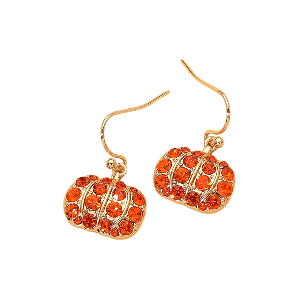 Rhinestone Pumpkin Earrings