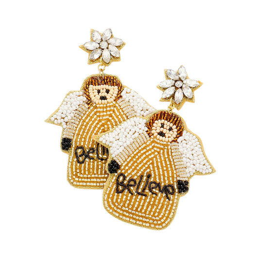 Believe in Angels Beaded Earrings