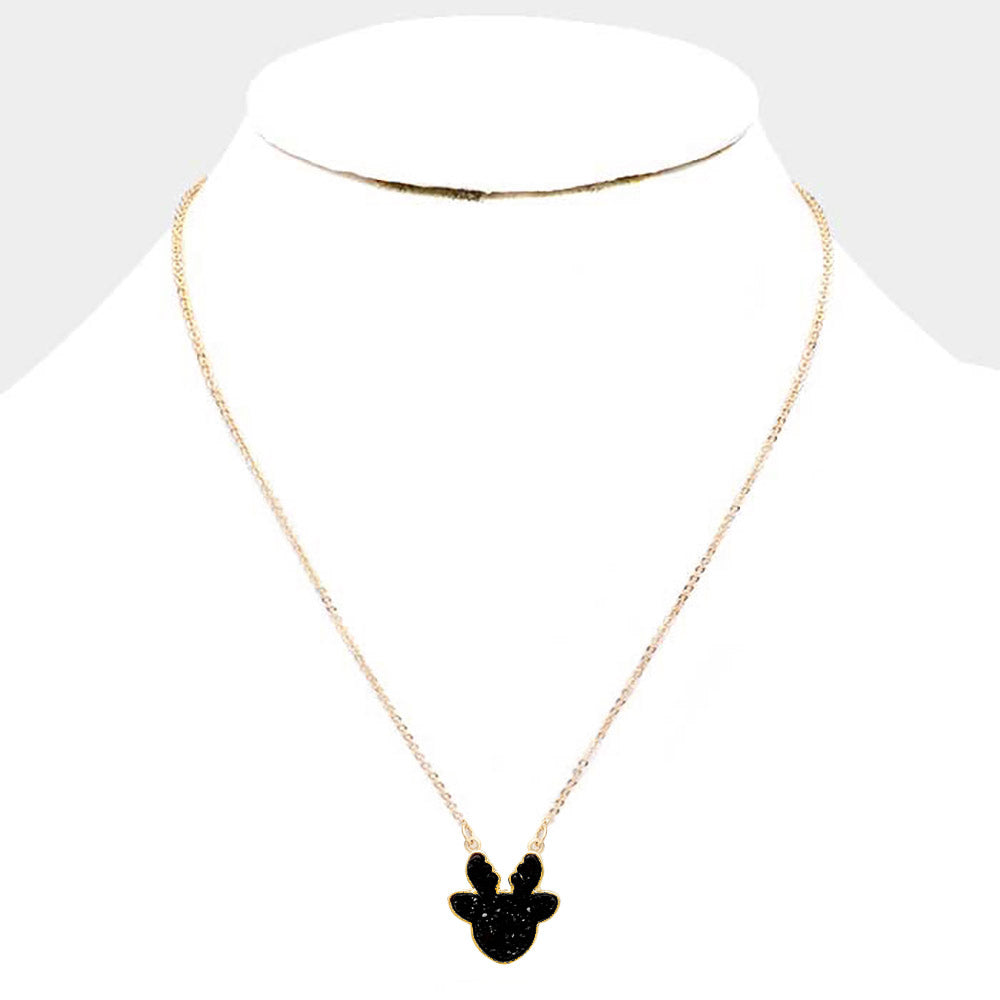 Stone Reindeer Necklace