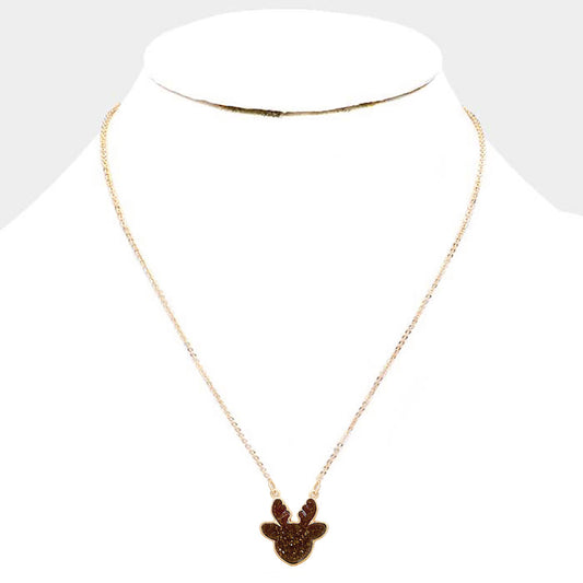 Stone Reindeer Necklace