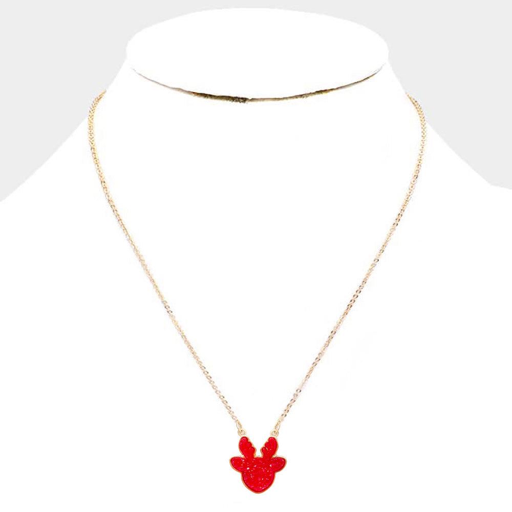 Stone Reindeer Necklace