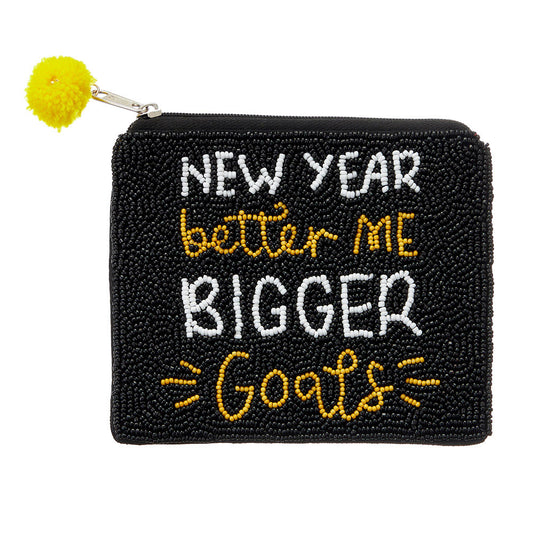 Beaded New Years Coin Purse/ Wallet