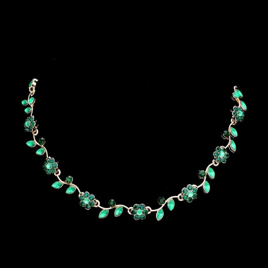 Floral Rhinestone Necklace