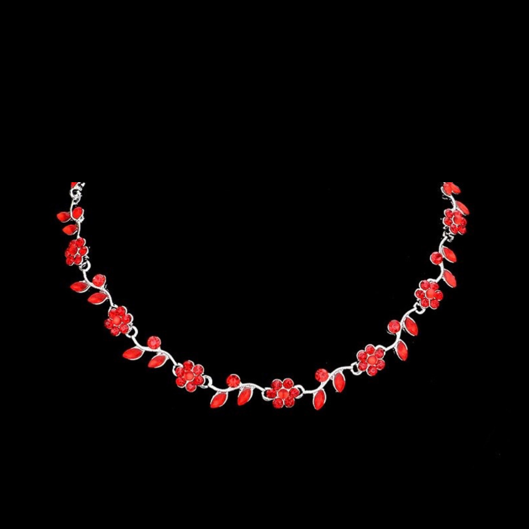 Floral Rhinestone Necklace