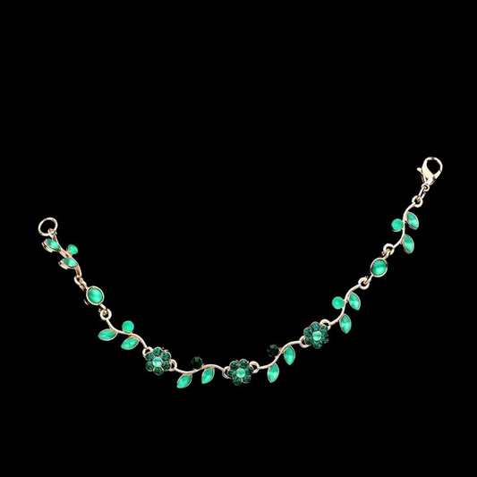 Floral Rhinestone Bracelet